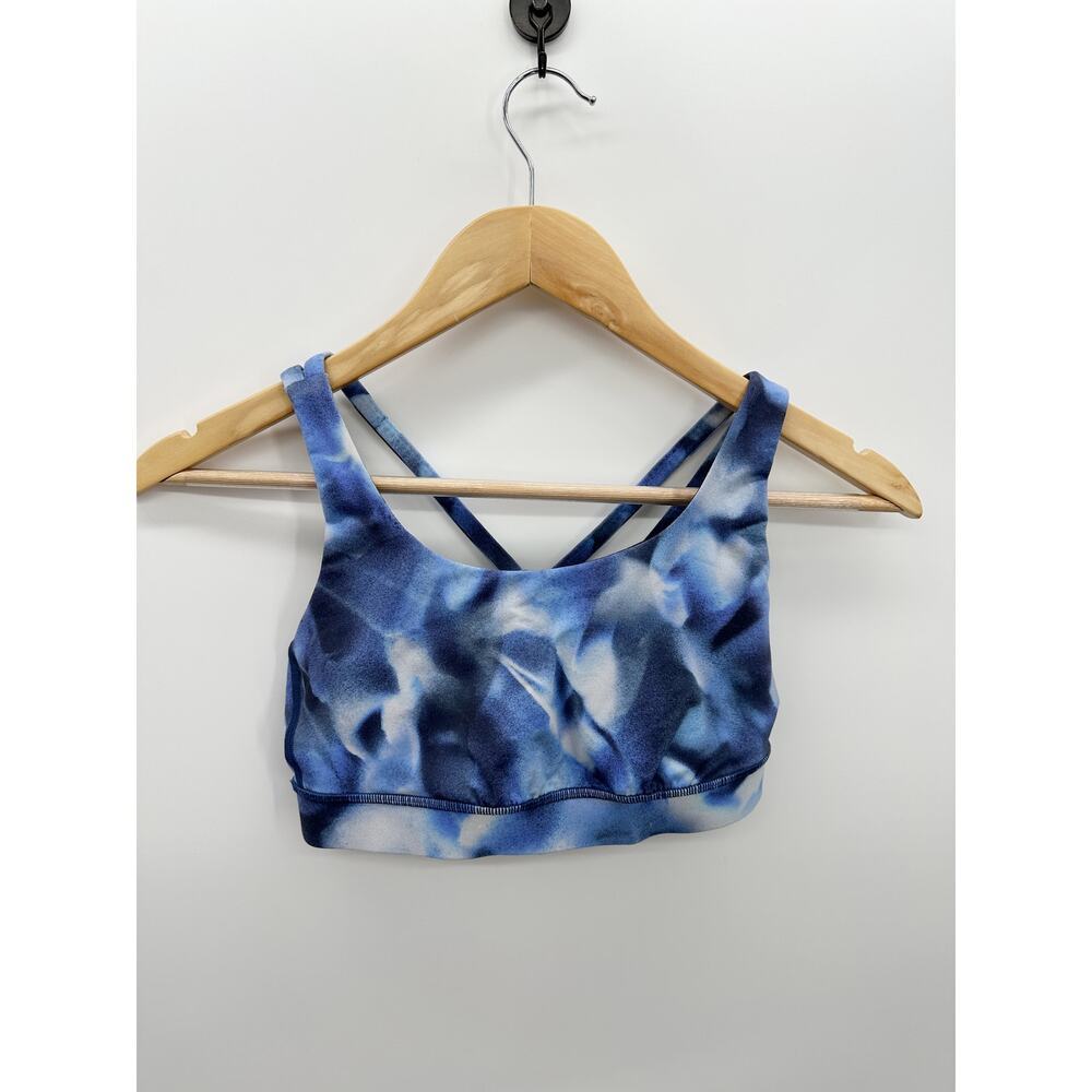Lululemon Inversion Blue Energy Bra Women Size 4 Active Training Running Workout
